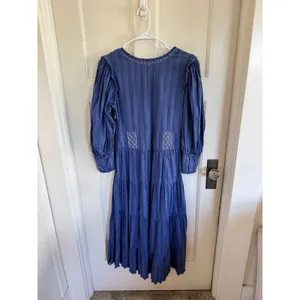 LoveShackFancy blue floral star embroidered long sleeve dress‎ thumbnail 7