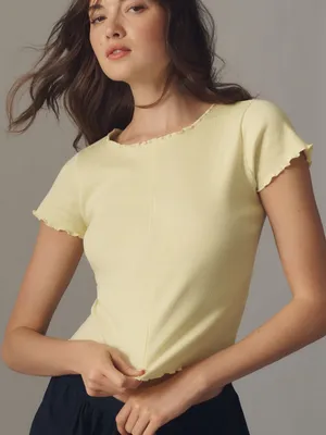 Pilcro Ruffle-Trim Baby Tee thumbnail 1