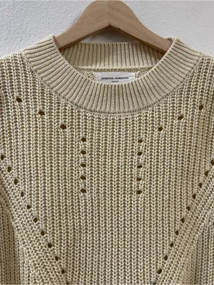 Spiritual Gangster Cream Cotton Cashmere Harper‎ Women's Cropped Sweater Size M thumbnail 6