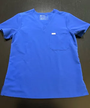 FIGS Technical Collection Royal Blue V-Neck Scrub Top Womens Medium One Pocket thumbnail 1