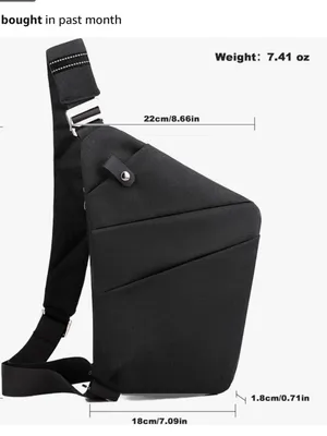 Black Slim Travel Anti-theft Crossbody Sling money and valuables Bag NWOT thumbnail 8