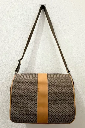 Vintage Y2K COACH F77004 Brown Signature Hudson Commuter Messenger Laptop Bag thumbnail 1