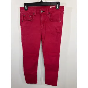 Rag & Bone High Rise Skinny Jeans Red‎ Size 28 Cropped Tencel Blend thumbnail 3