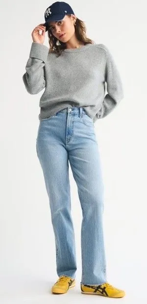 Abercrombie & Fitch 90s Straight Jeans Women's 34 18S Ultra High Rise NWT thumbnail 1