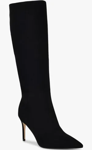 Nine West Cook Knee-High Pointed-Toe Stiletto Boots in Black, Size 5, NEW $249 thumbnail 1