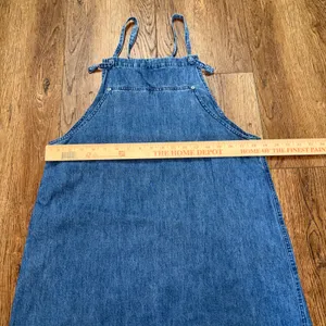 90s Marsh Landing Blues Denim Jumper Dress 100% Cotton Womens M cottagecore VTG thumbnail 4
