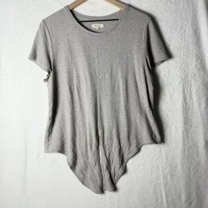 Madewell Modern Tie-front Tee 100% Cotton Gray Women’s Size L thumbnail 9