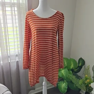 Umgee Orange Asymmetrical Long Sleeve Tunic thumbnail 2