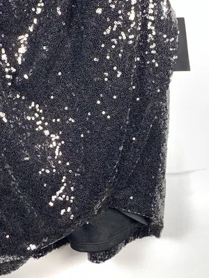 Lulus Black Sequin Mini Dress XS NWT Cocktail Party Homecoming Spaghetti Strap thumbnail 12