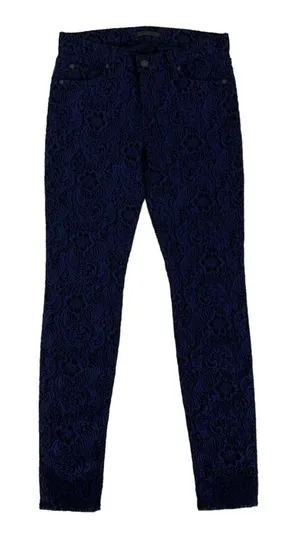 7 For All Mankind Jeans 29 Blue Black Floral Damask Skinny Stretch AU0150149A thumbnail 1