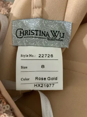 Christina Wu Celebration rose gold strapless sequin dress size 8 thumbnail 9