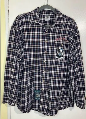 Disney Vintage Mickey plaid shirt thumbnail 1