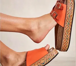 Free People Vibrant Orange Buckle Sandals thumbnail 2