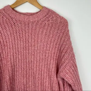 American Eagle Pink Chunky Knit Crop Sweater thumbnail 3