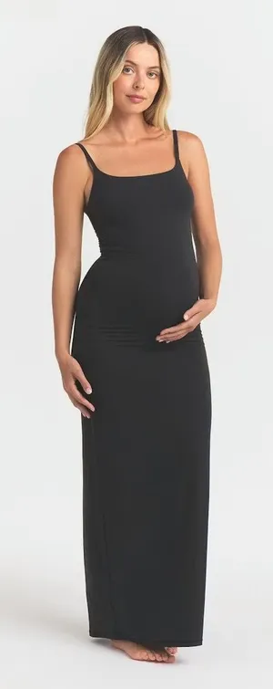 Skims Fits Everybody Maternity Long Slip Dress onyx New with tags Authentic thumbnail 1