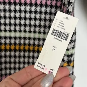 Maeve Colorful Houndstooth Button Front Knit Sweater Shift Mini Dress Medium NWT thumbnail 5