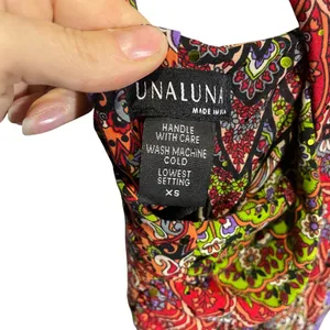 Unaluna XS Sleeveless Boho Maxi Dress Multicolor‎ Paisley Print USA thumbnail 3