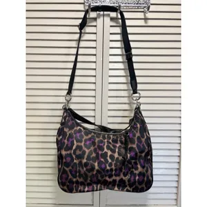 COACH NWT Ocelot Hobo Violet Multi Animal Print F26033 Large Logo thumbnail 8