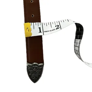 Brushed silver buckle smooth leather belt Brown thumbnail 5