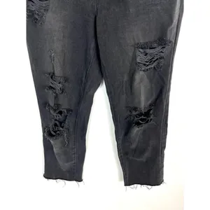 Pacsun high rise straight black cut off‎ jeans thumbnail 3