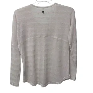 Kuhl Womens Sylvie Long Sleeve Top‎ Sz L Lightweight Tan Outdoor Stripe Neutral thumbnail 4