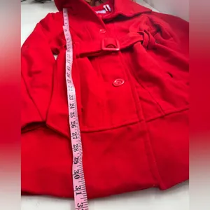 Lamasini Women's Vibrant Red Trench Coat thumbnail 11