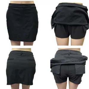 Aur Golf Black Skirt Shorts 4 Pocket Skort Zip Side Above the Knee Womens 10 thumbnail 2
