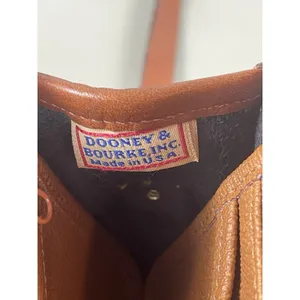 Vintage Dooney & Bourke AWL Navy Brown Leather Crossbody Bag Cavalry Logo USA thumbnail 13