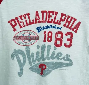 Genuine Merchandise Campus Lifestyle Philadelphia Phillies Raglan Baseball Shirt Size Large Juniors thumbnail 3