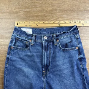 GAP Loose High Rise Jeans Womens 24 00R Blue Medium Wash Straight Leg Stretch thumbnail 7