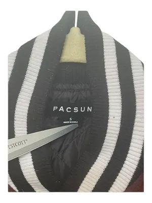 PacSun ࿊ DFW Varsity Patchwork Faux Leather Jacket ࿊ Burgundy ࿊ Men S ࿊ Women M thumbnail 7