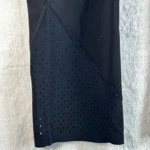 Lululemon Align High Rise Crop Flare Leggings Black Size 4 Perforated Detail‎ thumbnail 4