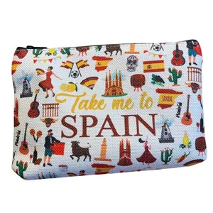 WZMPA Take Me To Spain Travel Cosmetic Bag Makeup Pouch Souvenir Gift‎ New thumbnail 2