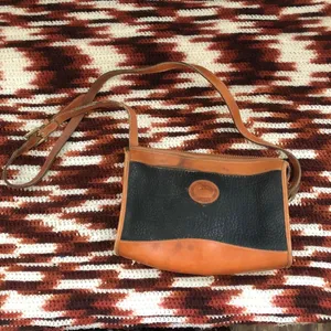 Vintage Dooney & Bourke Leather Black Brown Crossbody Shoulder Hand Bag Purse USA Made thumbnail 1