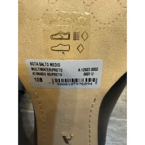 Arezzo Women's Black Leather Vivian Mid Block Rounded Toe Equestrian Size 10B thumbnail 12