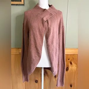 Free People Soft Mauve Knit Cardigan Wool and Alpaca Blend. Size M thumbnail 3