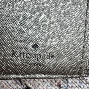 Kate Spade Newberry Lane Stacy Bifold Wallet Silver Gray Leather thumbnail 3
