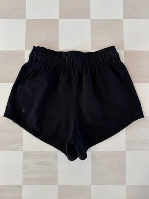lululemon inner glow short 3” french terry cotton black W7BDRS 4 thumbnail 3