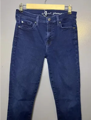 7 For All Mankind Gwenevere Skinny Jeans Womens 28 Dark Wash Blue Stretch Denim thumbnail 1