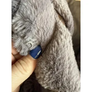 HYFVE Faux Fur Jacket Womens Medium Gray Plush Short Coat Soft Polyester Winter thumbnail 3