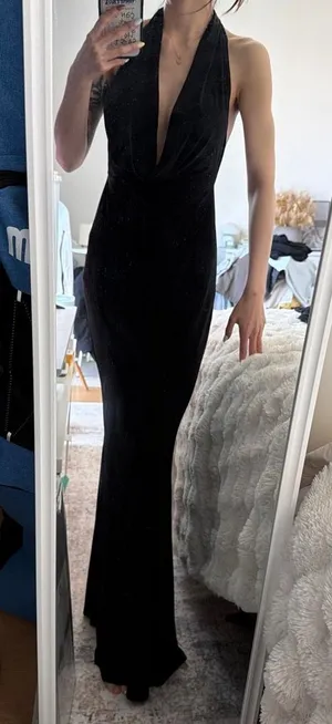 Pretty Little Thing Black Halter Dress thumbnail 1
