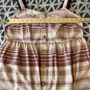 Indya Earthen Striped‎ Cotton Button Down Maxi Dress Boho NWT Size M Red Size M thumbnail 12