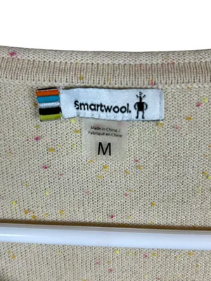Smartwool Shadow Pine Colorblock Crew Sweater Almond Donegal Minimalist Wool M thumbnail 5