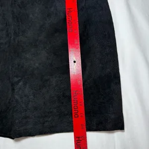 Vintage Erez Leyy Black Suede Leather Short Pencil Skirt Size 10 Sexy Party thumbnail 2
