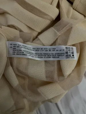 ZARA Ribbed Dress Knit Midi Cream fit and flare L thumbnail 10