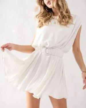 White flowy mini dress Size M thumbnail 1