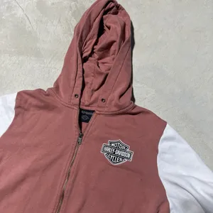 Harley Davidson Women's SZ 2XL Light Pink Hooded Zippered Sweater Embroidered thumbnail 11
