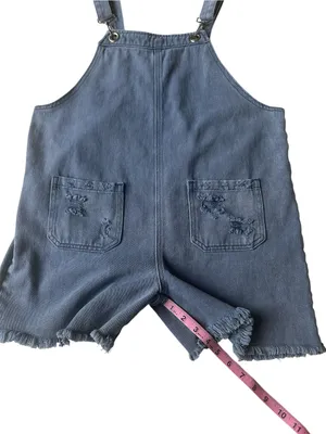 POL distressed Boho slouchy overalls thumbnail 5