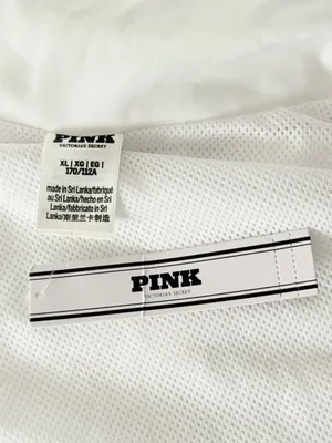 PINK BY VICTORIA’S SECRET Zip Up Cropped White Track Jacket Size XL thumbnail 5