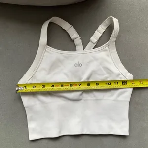 Alo Yoga Seamless Ribbed Favorite Bra Tank White S thumbnail 3